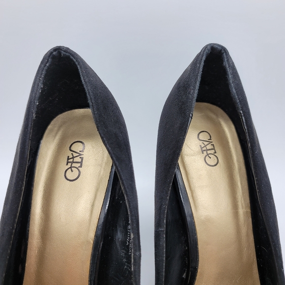 CATO Black Suede Chunky Heels - Picture 3 of 10